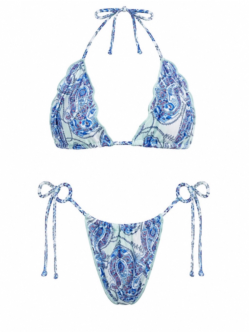 Blue Paisley Tie-String Frankie’s Bikini Bottom